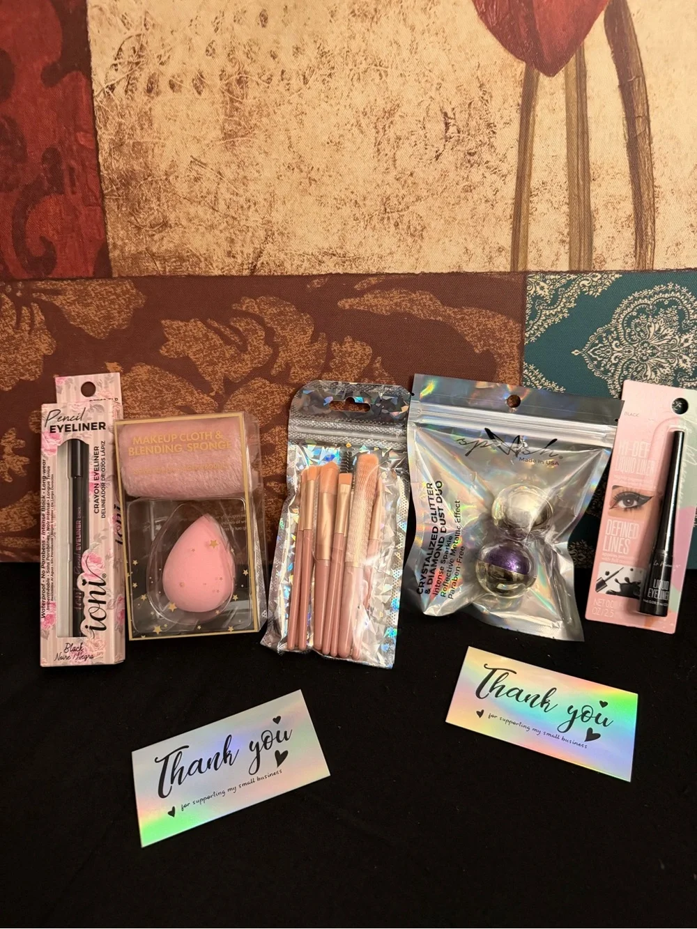 Assorted Makeup Collection - Pink & Rose Gold Accents-18 Pc